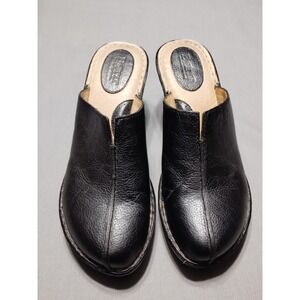 NWOT Born Peeble Leather Mule Clog Slip On Comfort Gothic Casual Preppy Shoes 8